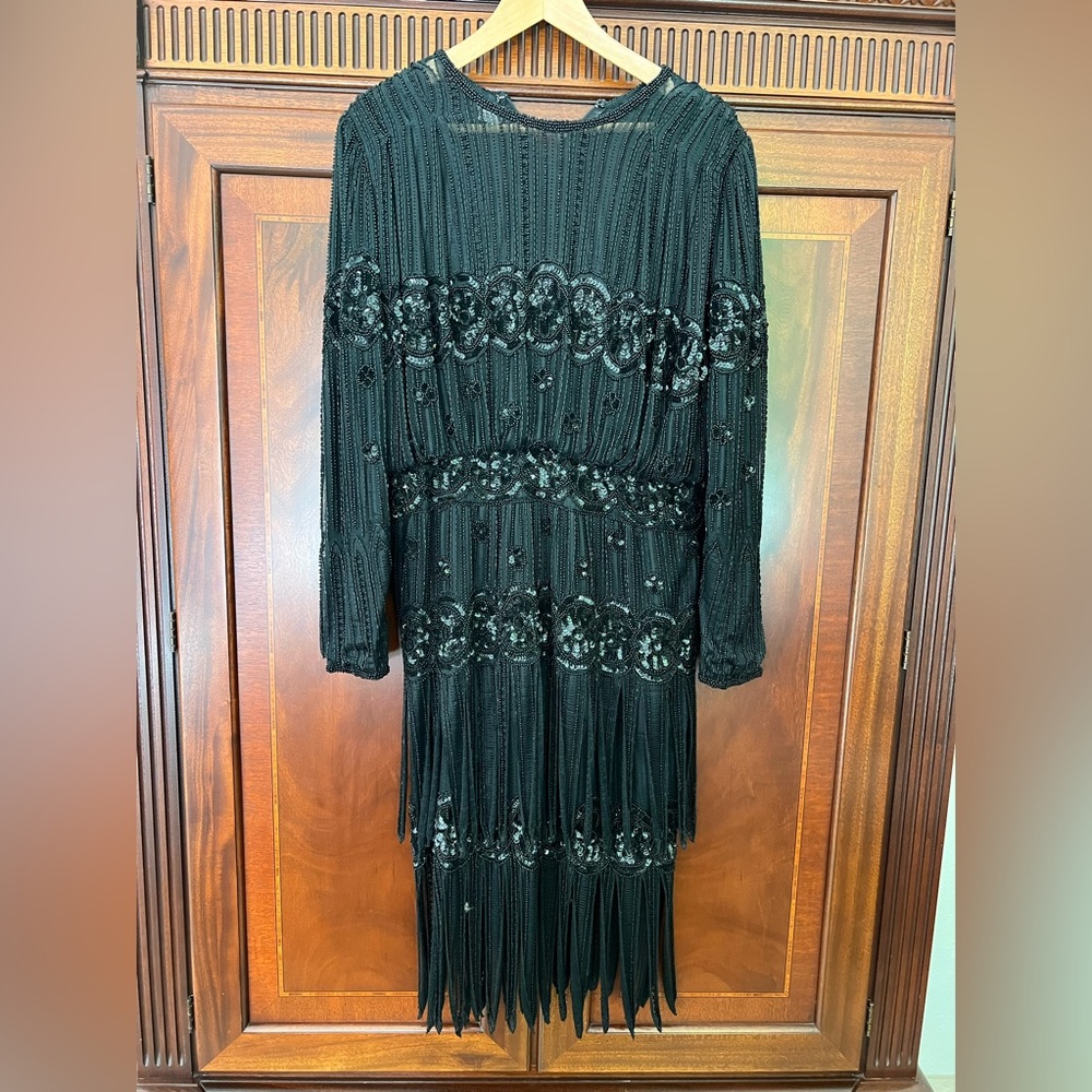 Roaring ‘20s style beaded flapper dress.